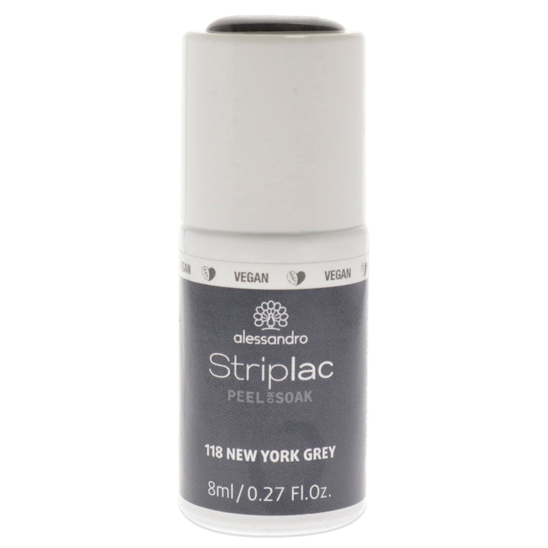 Alessandro Striplac Peel or Soak - 118 New York Grey by Alessandro for Women 0.27 oz Nail Polish