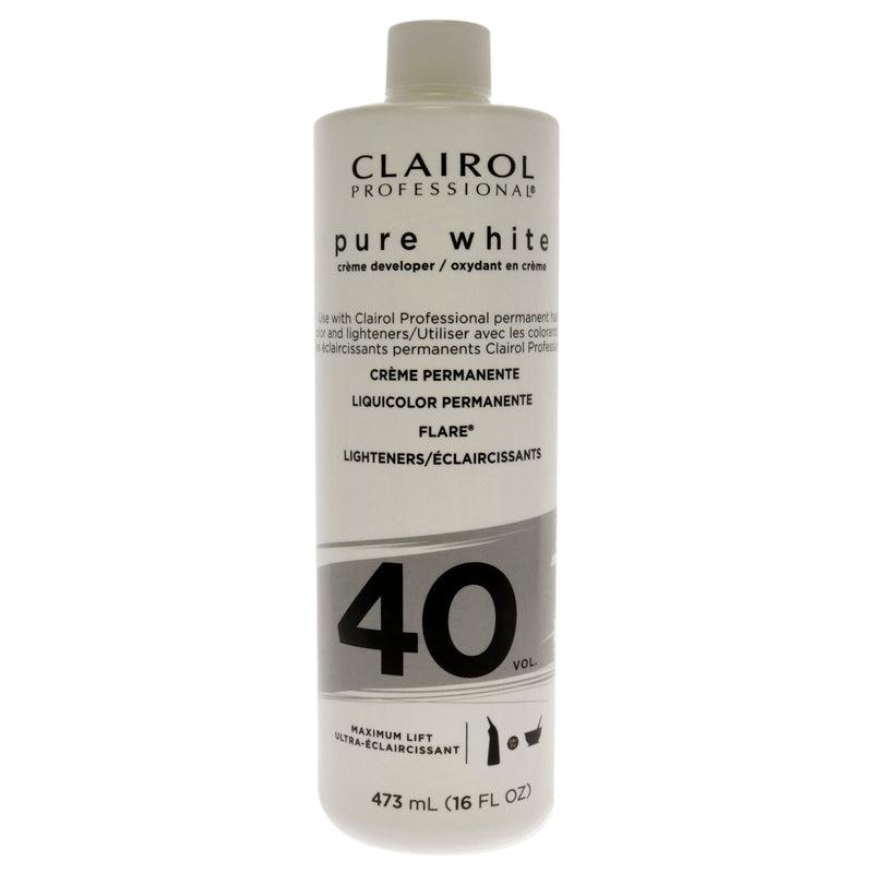 Clairol Pure White 40 Volume Creme Developer by Clairol for Unisex - 16 oz Lightener