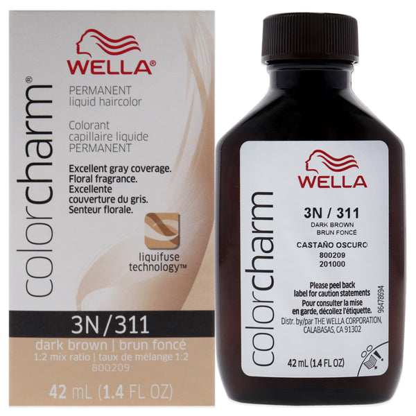 Wella Color Charm Permanent Liquid Hair Color - 3N Dark Brown by Wella for Unisex - 1.42 oz Hair Color