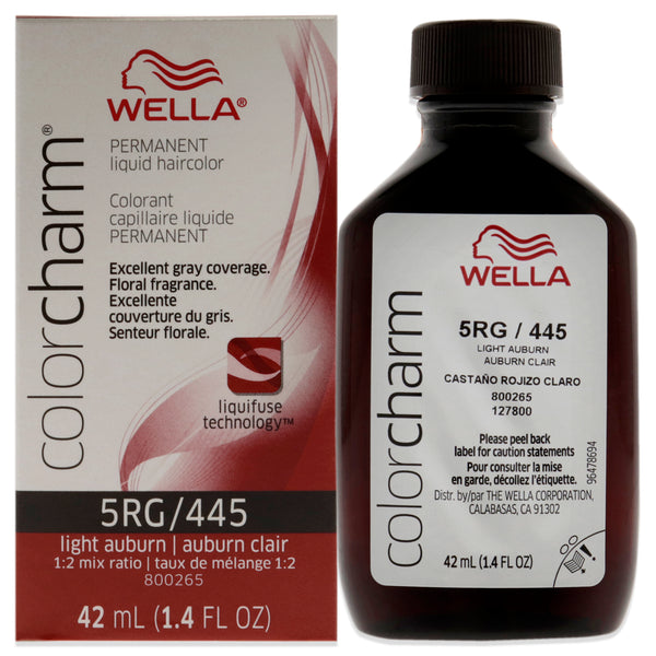 Wella Color Charm Permanent Liquid Hair Color - 445 5RG Light Auburn by Wella for Unisex - 1.42 oz Hair Color