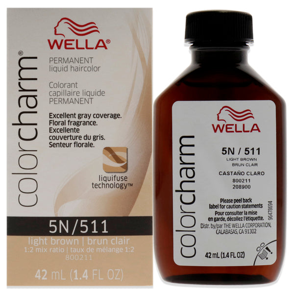 Wella Color Charm Permanent Liquid Hair Color - 511 5N Light Brown by Wella for Unisex - 1.42 oz Hair Color