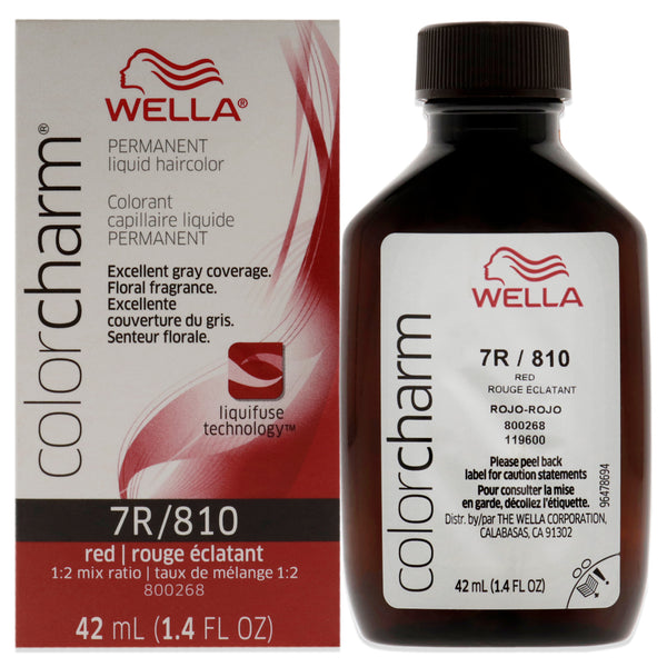 Wella Color Charm Permanent Liquid Hair Color - 810 7R Red Red Intensifier by Wella for Unisex - 1.42 oz Hair Color