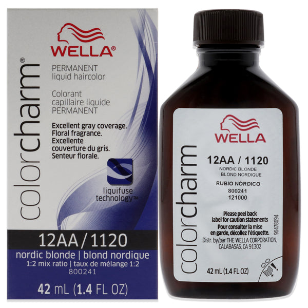 Wella Color Charm Permanent Liquid Hair Color - 1120 12AA Nordic Blonde by Wella for Unisex - 1.42 oz Hair Color