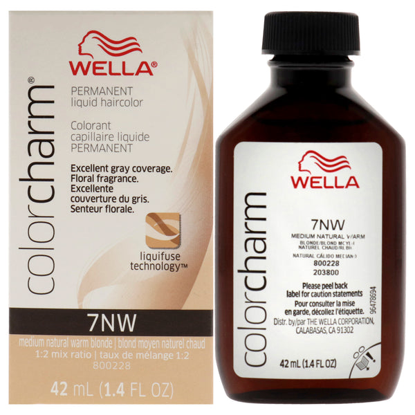 Wella Color Charm Permanent Liquid Hair Color - 7NW Medium Natural Warm Blonde by Wella for Unisex - 1.42 oz Hair Color