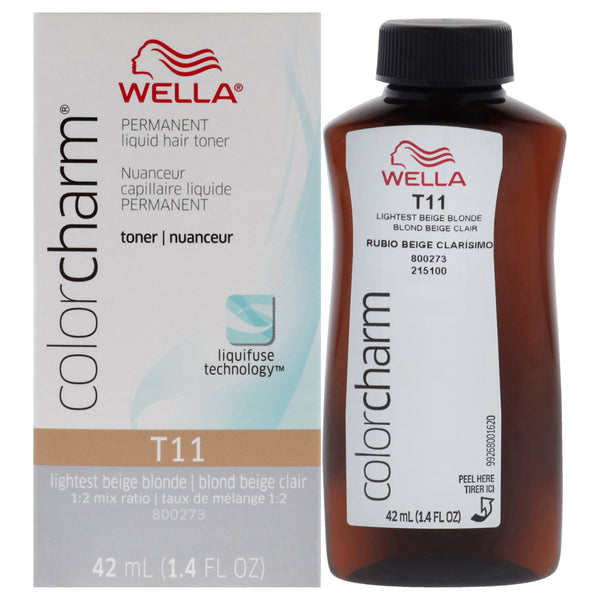 Wella Color Charm Permanent Liquid Toner - T11 Lightest Beige Blonde by Wella for Unisex - 1.4 oz Toner