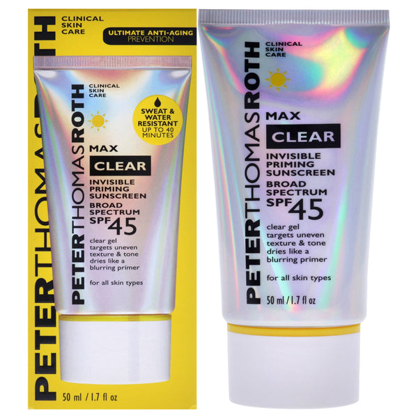 Peter Thomas Roth Clear Invisible Priming Sunscreen SPF 45 by Peter Thomas Roth for Unisex - 1.7 oz Sunscreen