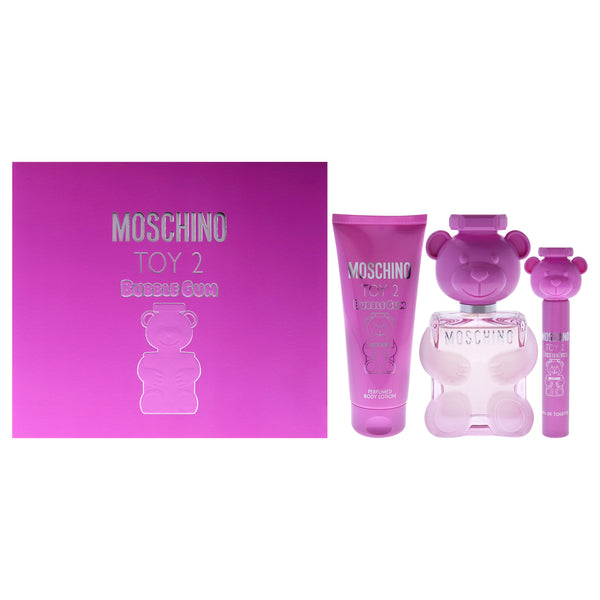 Moschino Moschino Toy 2 Bubble Gum by Moschino for Women - 3 Pc Gift Set 3.4oz EDT Spray, 0.34oz EDT Spray, 3.4oz Body Lotion