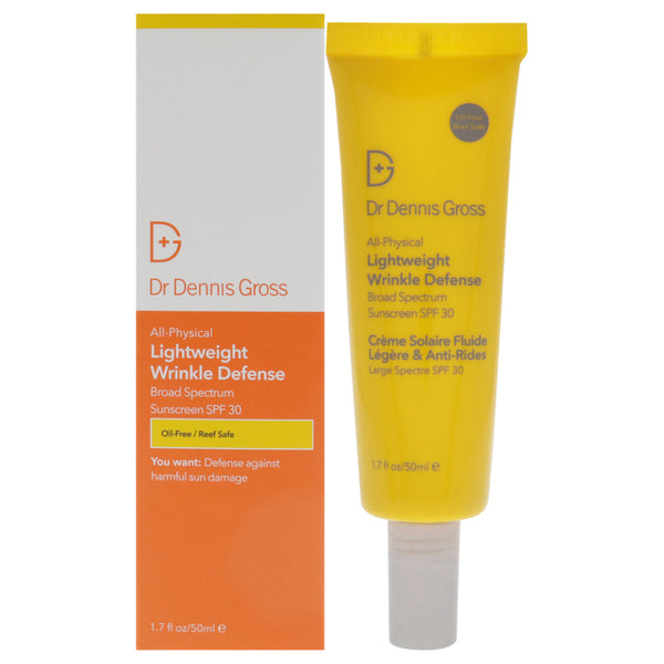 Dr Dennis Gross All Physical Lightweight Wrinkle Defense SPF 30 by Dr. Dennis Gross for Unisex - 1.7 oz Sunscreen
