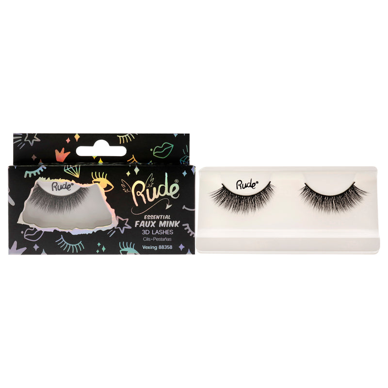 Rude Cosmetics Essential Faux Mink 3D Lashes - Vexing by Rude Cosmetics for Women - 1 Pc Pair
