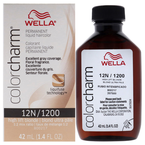 Wella Color Charm Permanent Liquid Hair Color - 12N 1200 High Lift Blonde by Wella for Unisex - 1.42 oz Hair Color