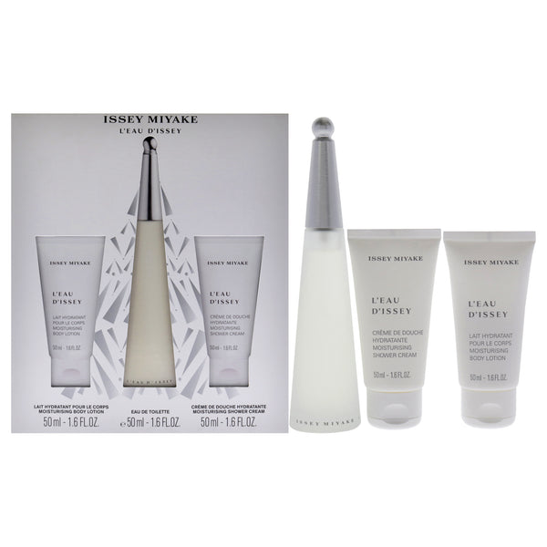 Issey Miyake Leau Dissey by Issey Miyake for Women - 3 Pc Gift Set 1.6oz EDT Spray, 1.6oz Shower Cream, 1.6oz Body