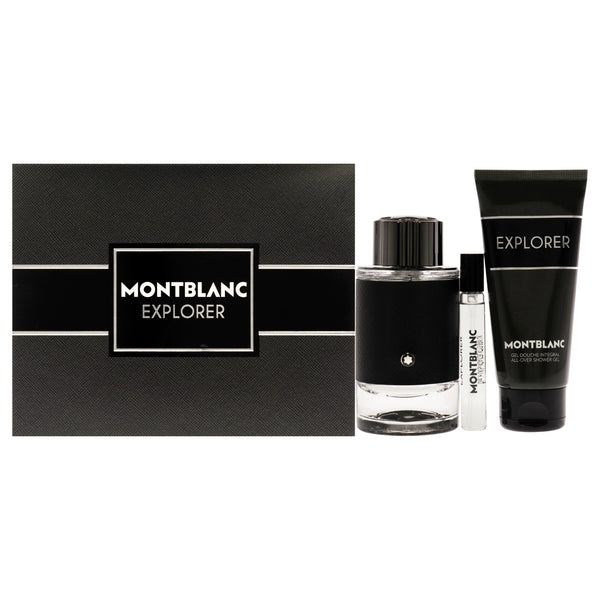 Mont Blanc Explorer by Mont Blanc for Men - 3 Pc Gift Set 3.3oz EDP Spray, 7.5ml EDP Spray 3.3oz Shower Gel