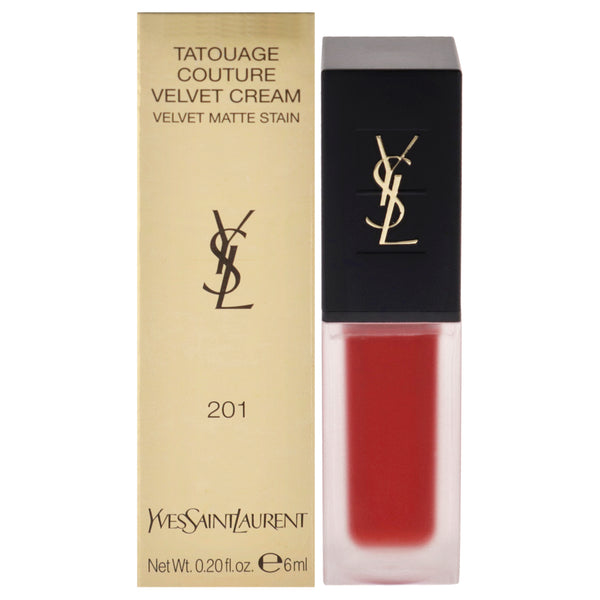 Yves Saint Laurent Tatouage Couture Velvet Matte Cream - 201 Rouge Tatouage by Yves Saint Laurent for Women - 0.2 oz Lipstick