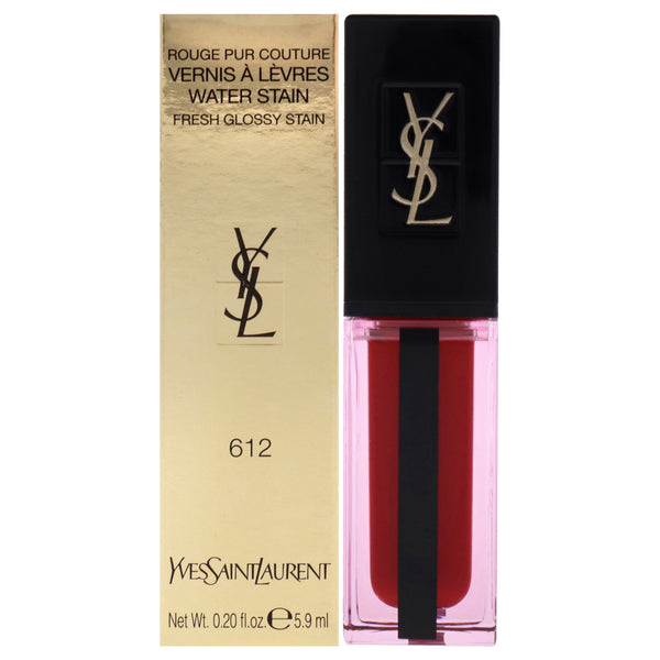 Yves Saint Laurent Rouge Pur Couture Vernis A Levres Water Stain - 612 Rouge Deluge by Yves Saint Laurent for Women - 0.20 oz Lipstick