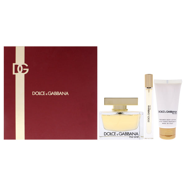 Dolce & Gabbana The One by Dolce and Gabbana for Women - 3 Pc Gift Set 2.5oz EDP Spray, 0.33oz EDP Spray (Mini), 1.7oz Body Lotion