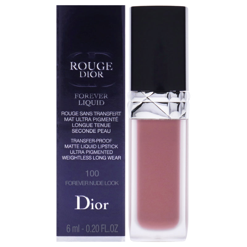 Christian Dior Rouge Dior Forever Liquid Matte Lipstick - 100 Forever Nude Look by Christian Dior for Women - 0.2 oz Lipstick