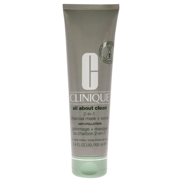 Clinique All About Clean 2-In-1 Charcoal Mask Plus Scrub by Clinique for Women - 3.4 oz Scrub