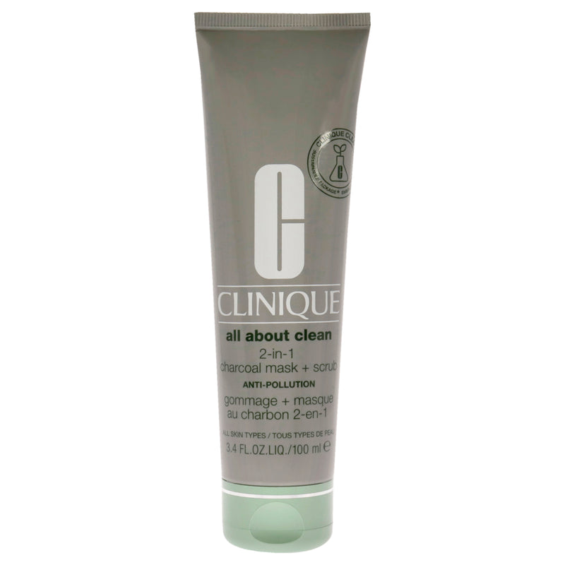 Clinique All About Clean 2-In-1 Charcoal Mask Plus Scrub by Clinique for Women - 3.4 oz Scrub