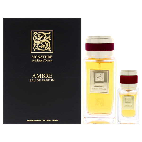Sillage dOrient Amber by Sillage dOrient for Men - 3 Pc Gift Set 3.4oz EDP Spray, 0.5oz EDP Spray, Funnel