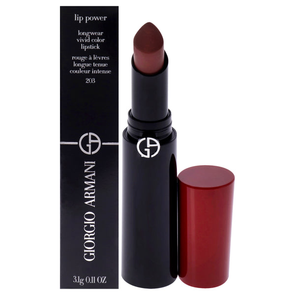 Giorgio Armani Lip Power Longwear Vivid Color Lipstick - 203 Mystery by Giorgio Armani for Women - 0.11 oz Lipstick