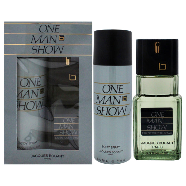 Jacques Bogart One Man Show by Jacques Bogart for Men - 2 Pc Gift Set 3.3oz EDT Spray, 6.6oz Body Spray