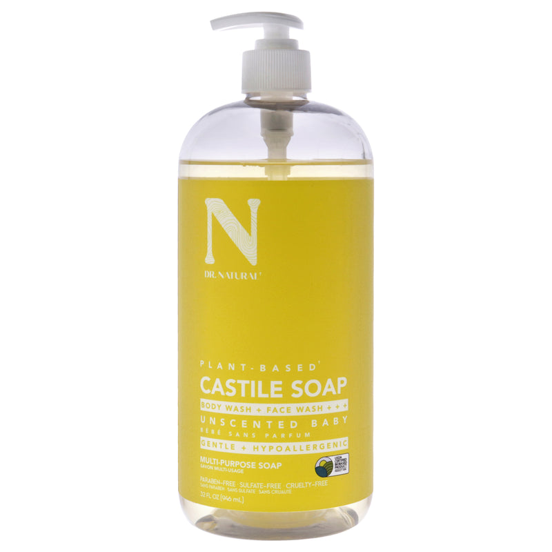 Dr. Natural Castile Liquid Soap - Unscented Baby by Dr. Natural for Unisex - 32 oz Soap