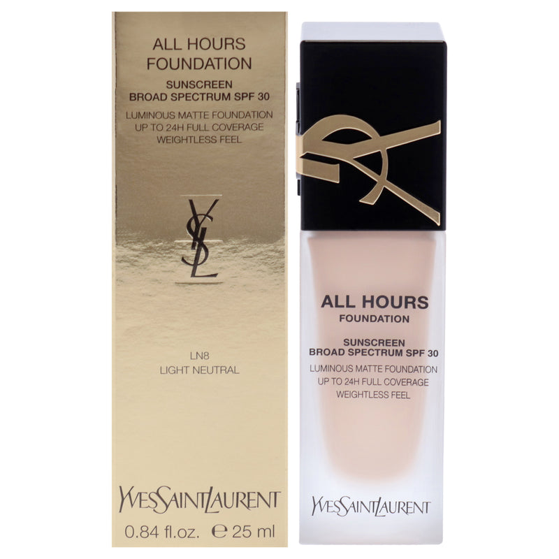 Yves Saint Laurent All hours Foundation SPF 30 - LN8 Light Neutral by Yves Saint Laurent for Women - 0.84 oz Foundation