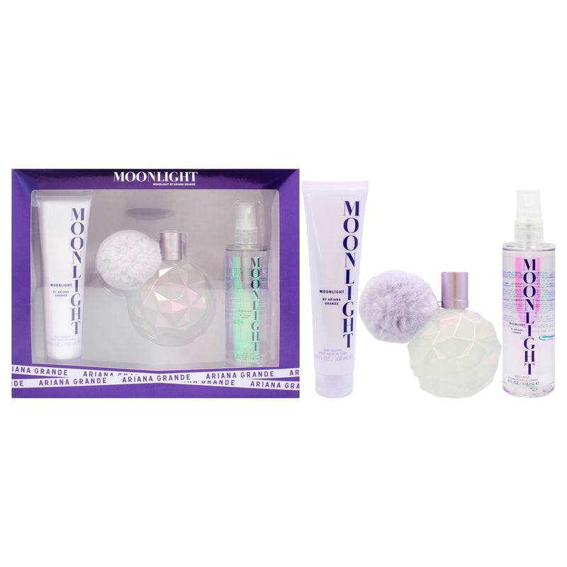 Ariana Grande Moonlight by Ariana Grande for Women - 3 Pc Gift Set 3.4oz EDP Spray, 3.4oz Body Souffle, 4oz Body Mist