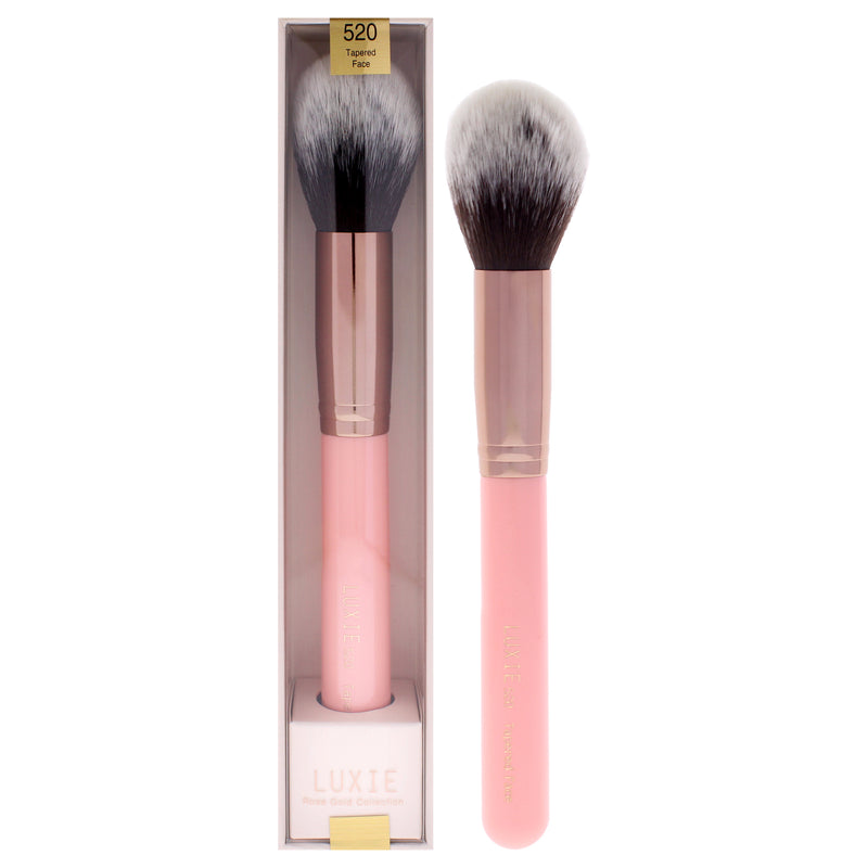 Rose Gold Tapered Face Brush - 520 by Luxie for Women - 1 Pc Brush