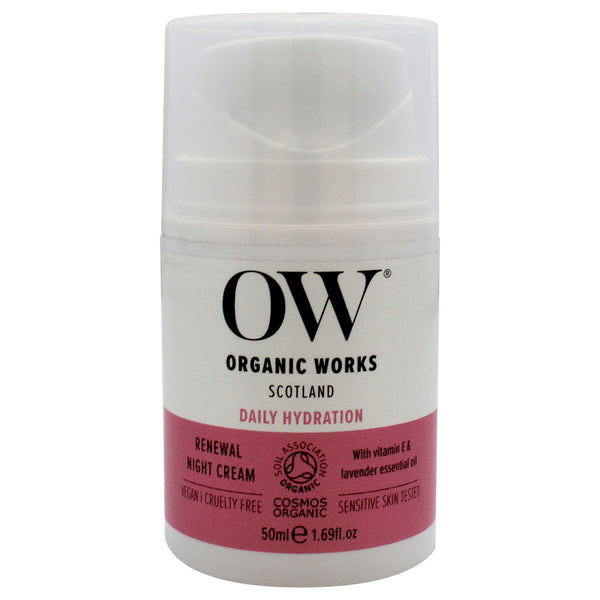 Organic Works Daily Hydration Renewal Night Cream by Organic Works for Unisex - 1.69 oz Cream