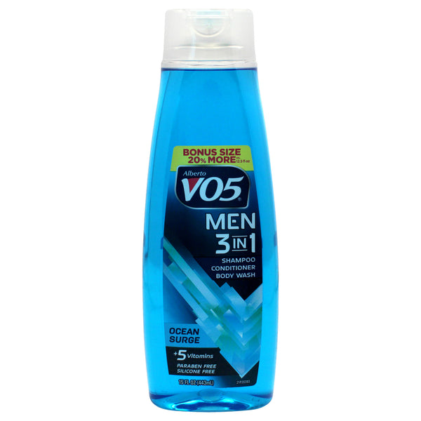 Alberto VO5 3-in-1 Ocean Surge Shampoo Conditioner and Body Wash by Alberto VO5 for Unisex - 15 oz Body Wash