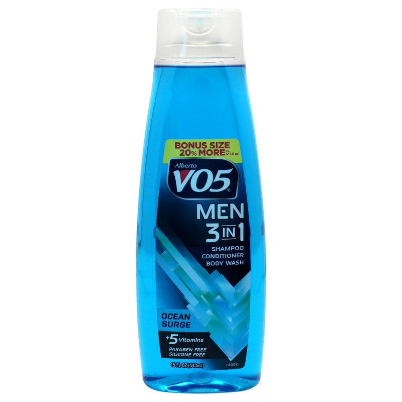 Alberto VO5 3-in-1 Ocean Surge Shampoo Conditioner and Body Wash by Alberto VO5 for Unisex - 15 oz Body Wash