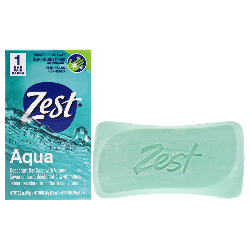 Zest Deodorant Bar Soap - Aqua by Zest for Women - 3.2 oz Bar Soap