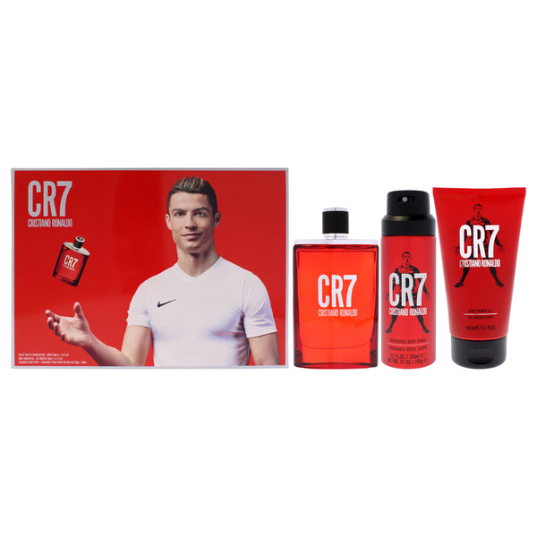 CR7 by Cristiano Ronaldo for Men - 3 Pc Gift Set 3.4oz EDT Spray, 5.1oz Body Spray, 5.1oz Shower Gel