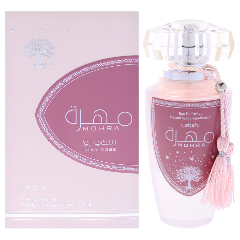 Lattafa Mohra Silky Rose by Lattafa for Women - 3.4 oz EDP Spray