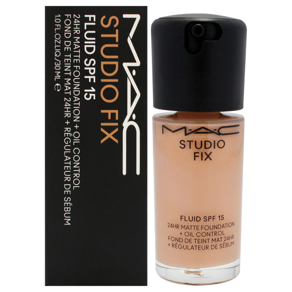 MAC Studio Fix Fluid SPF 15 24Hr Matte Foundation Plus Oil Control - NW30 Medium Beige with Rosy Undertone by MAC for Women - 1 oz Foundation