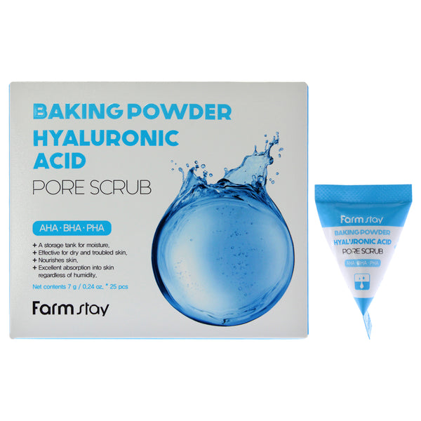 Baking Powder Hyaluronic Acid Pore Scrub by FarmStay for Women - 25 x 0.24 oz Scrub