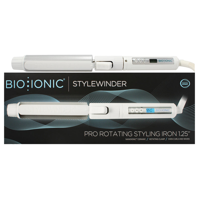 Bio Ionic Stylewinder Pro Rotating Styling Iron - White by Bio Ionic for Women - 1.25 inch Curling Iron