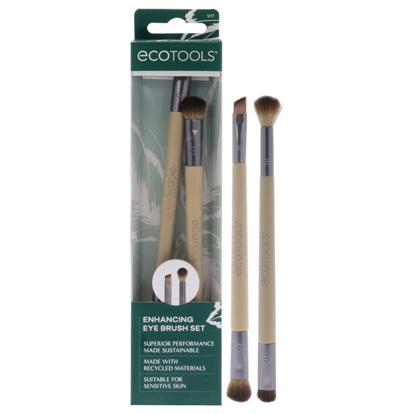 Ecotools Enhancing Duo Eye Brush Set by Ecotools for Women - 2 Pc Shade Plus Define Eye Brush Duo, Smudge Plus Blend Eye Brush Duo