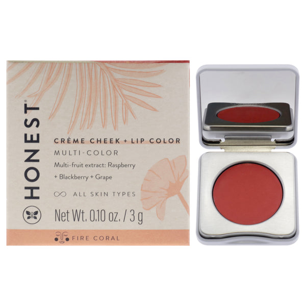 Honest Creme Cheek Blush Plus Lip Color - Fire Coral by Honest for Women - 0.1 oz Makeup