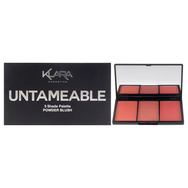 3 ShadesPowder Blush Palette - Untameable by Klara for Women - 0.35 oz Makeup