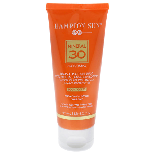 Hampton Sun Mineral Sunscreen Anti-Aging Lotion SPF 30 by Hampton Sun for Unisex - 3.2 oz Sunscreen