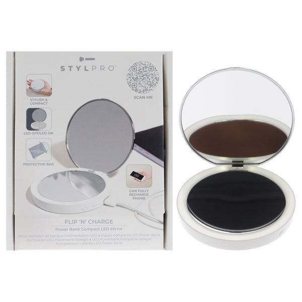 Stylpro Flip N Charge Power Bank Compact Led Mirror by Stylideas for Women - 1 Pc Mirror