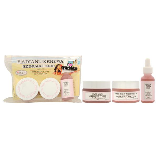 TheBalm Radiant Renewal Skincare Trio by the Balm for Women - 3 Pc 1oz Face Mask, 1oz Sleep Tignt Night Cream, 1oz Complexion Serum