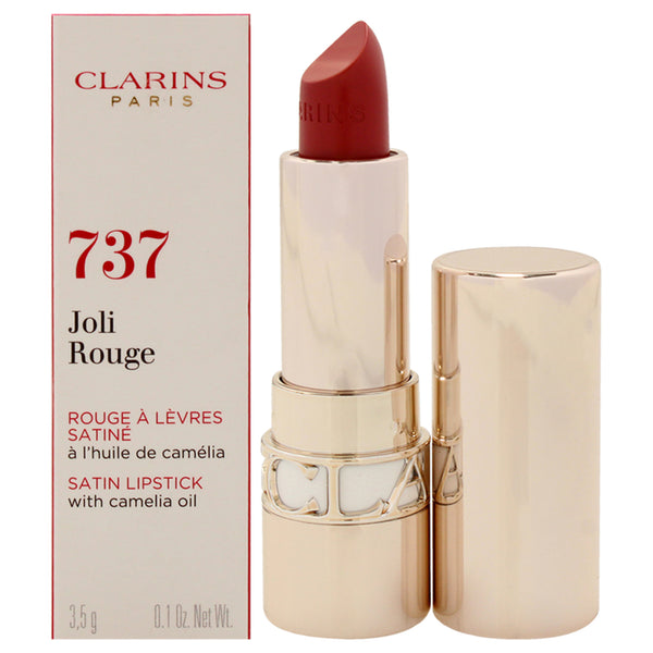 Clarins Joli Rouge Satin Lipstick - 737 Spicy Cinnamon by Clarins for Women - 0.1 oz Lipstick