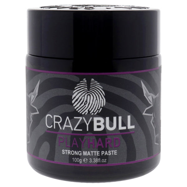 Play Hard Paste - Strong Matte by Crazy Bull Hair for Men - 3.38 oz Paste