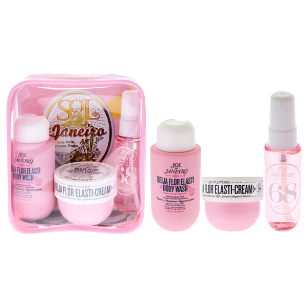 Beija Flor Elasti Set by Sol de Janeiro for Women - 3 Pc 1oz Brazilian Crush Cheirosa 68 Perfume Mist, 3oz Renewing Body Wash, 1.7oz Elasti-Cream