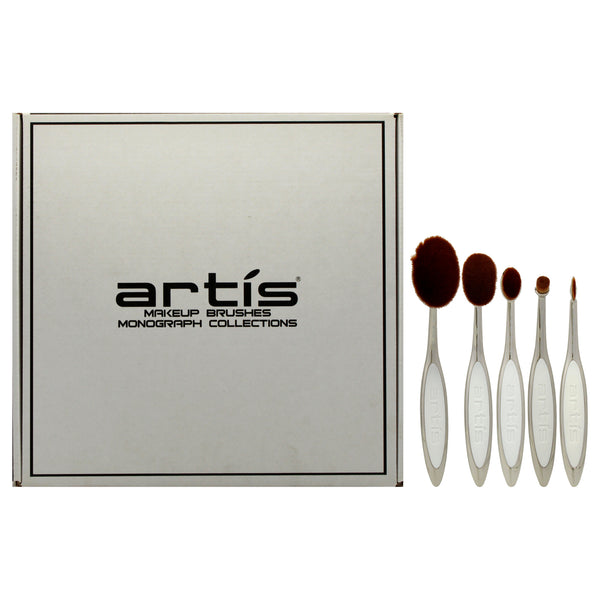 Elite 5 Brush Set - Mirror by Artis for Women - 4 Pc Elite Collection Oval 7 Brush - Mirror, Elite Oval 6 Brush - Mirror, Elite Linear 4 Brush - Mirror, Elite Linear 1 Brush - Mirror, Elite Circle Brush 1R - Mirror