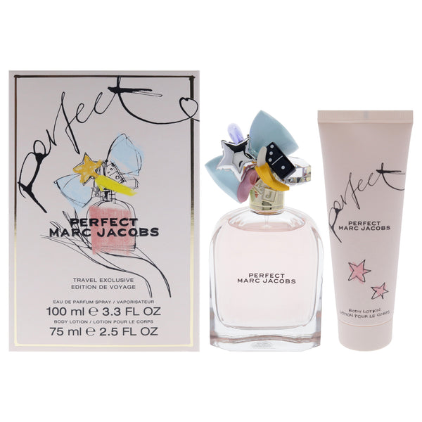 Marc Jacobs Perfect by Marc Jacobs for Women - 2 Pc Gift Set 3.3oz EDP Spray, 2.5oz Body Lotion