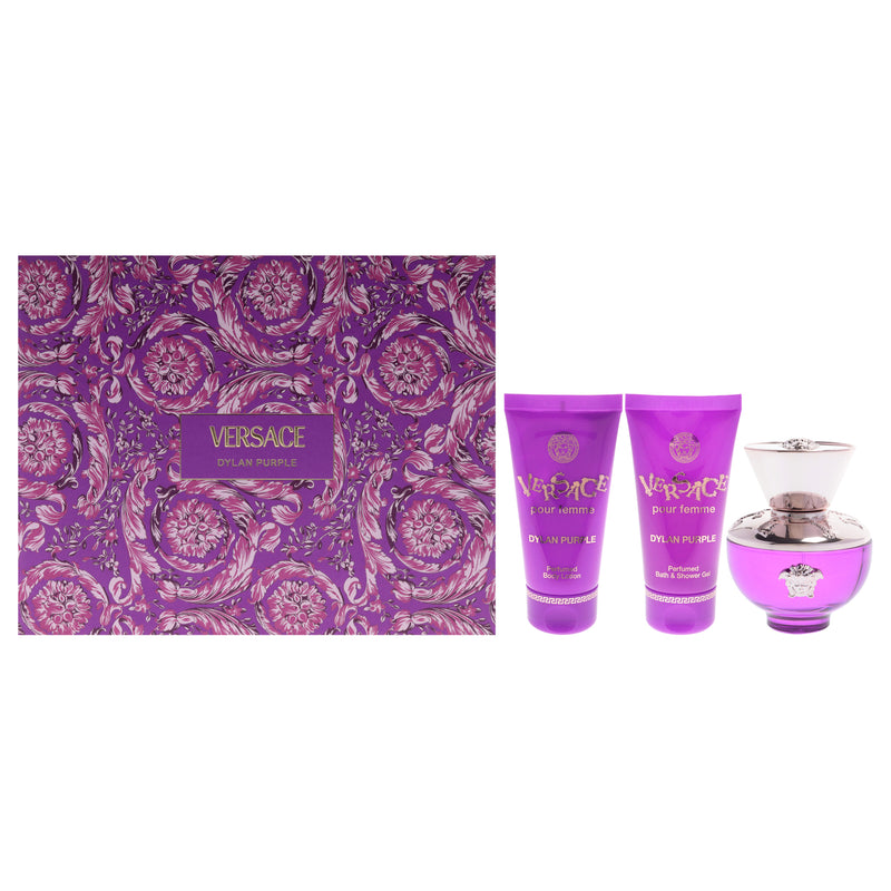 Versace Dylan Purple by Versace for Women - 3 Pc Gift Set 1.7oz EDP Spray , 1.7oz Perfumed Bath and Shower Gel, 1.7oz Perfumed Body Lotion